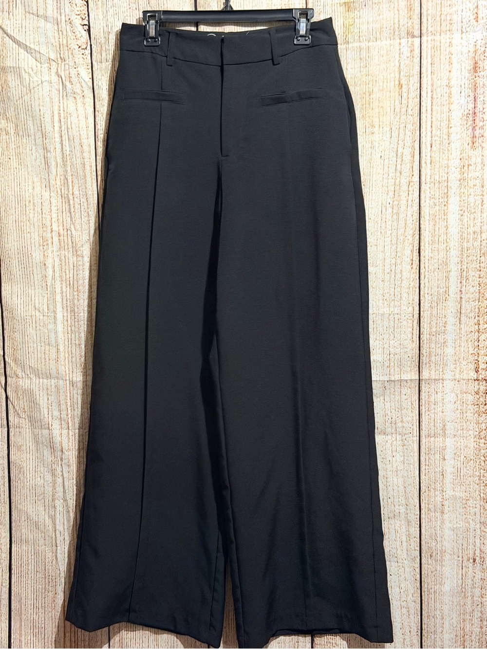 Wide-Leg Black Dress Trousers for Women